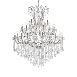 19TH C.Clear Royal Cut Crystal Round Chandelier 60" - thebelacan