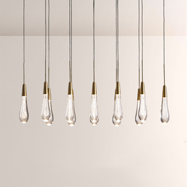 Raindrop Glass Solitaire Linear Chandelier - thebelacan