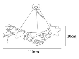 Folio Branch Brass Chandelier - thebelacan