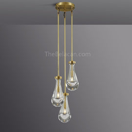 Raindrops 3-light Rod Round Chandelier - thebelacan