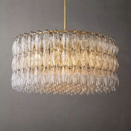 Chara Clear Glass Round Chandelier 37" - thebelacan