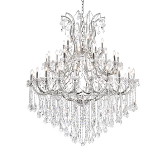 19TH C.Clear Royal Cut Crystal Round Chandelier 60" - thebelacan
