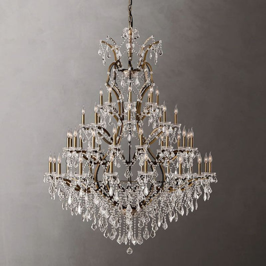 19TH C. Crystal Round Chandelier 60" - thebelacan