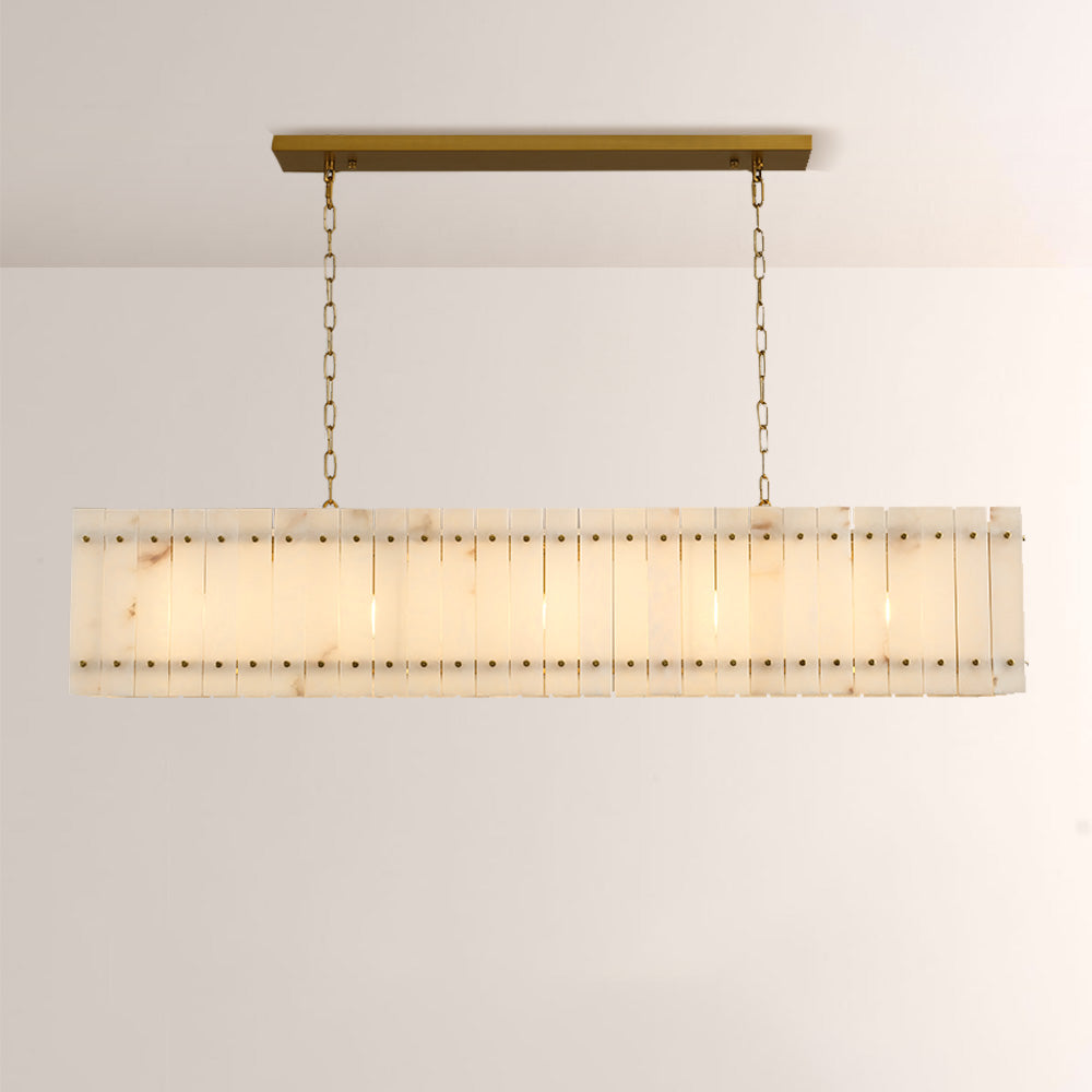 San Marco Alabaster Linear Chandelier 54" 72" - thebelacan
