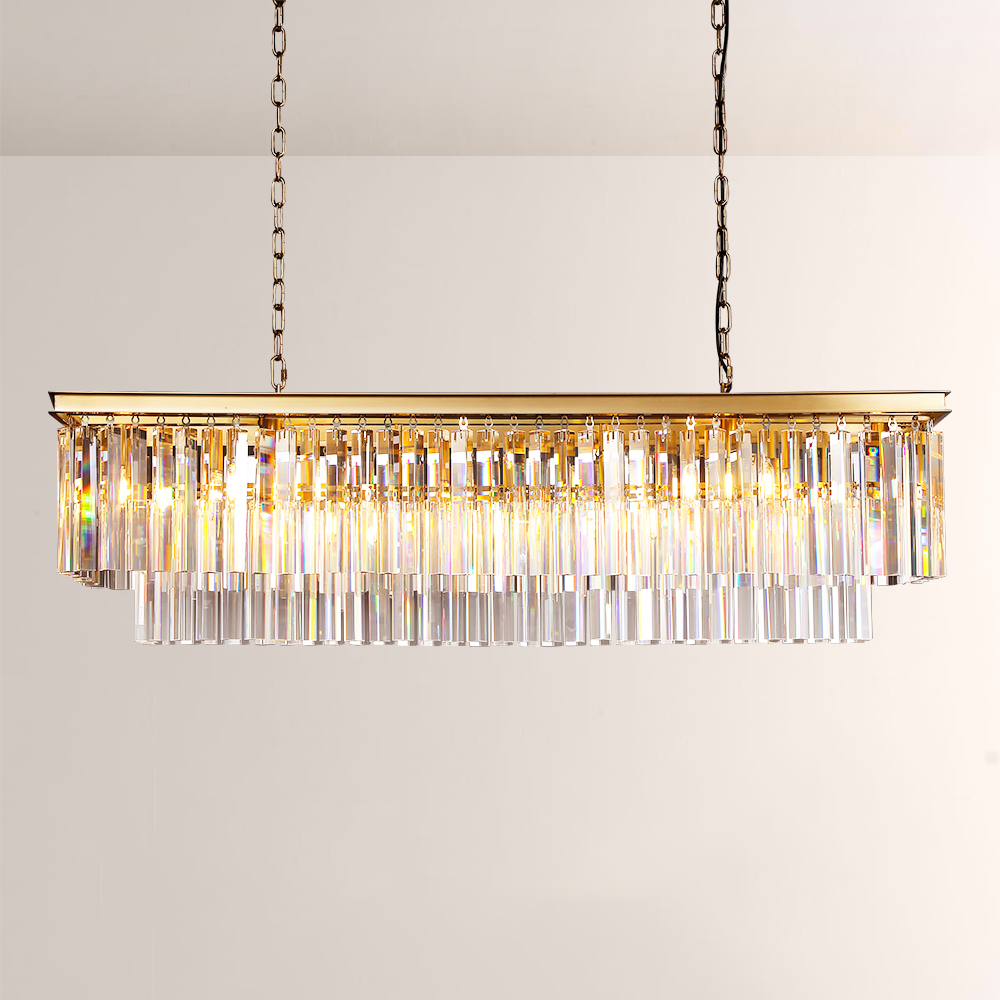 1920s Odem Rectangular Chandelier 49" - thebelacan