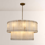 San Marco Alabaster Round 2-Tiered Chandelier - thebelacan