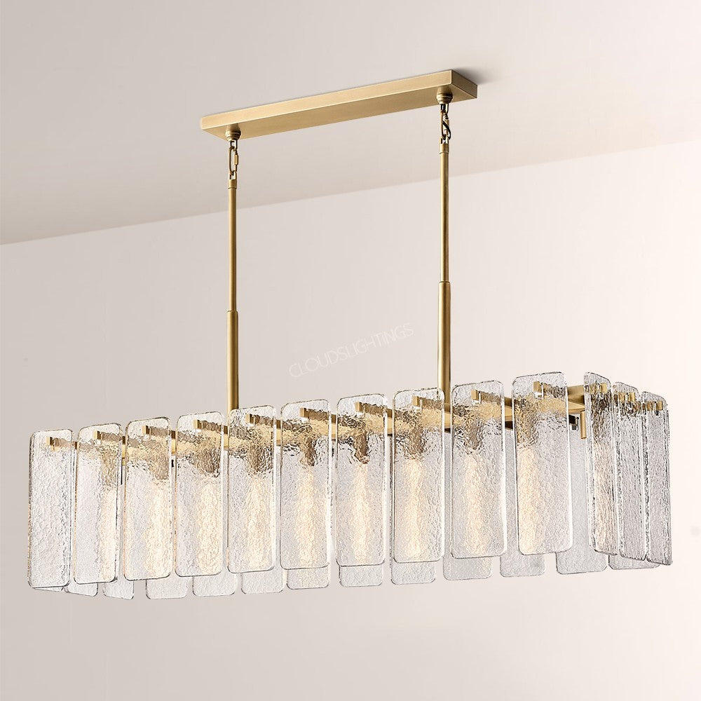 Cascade Glass Rectangular Chandelier 60"W - thebelacan