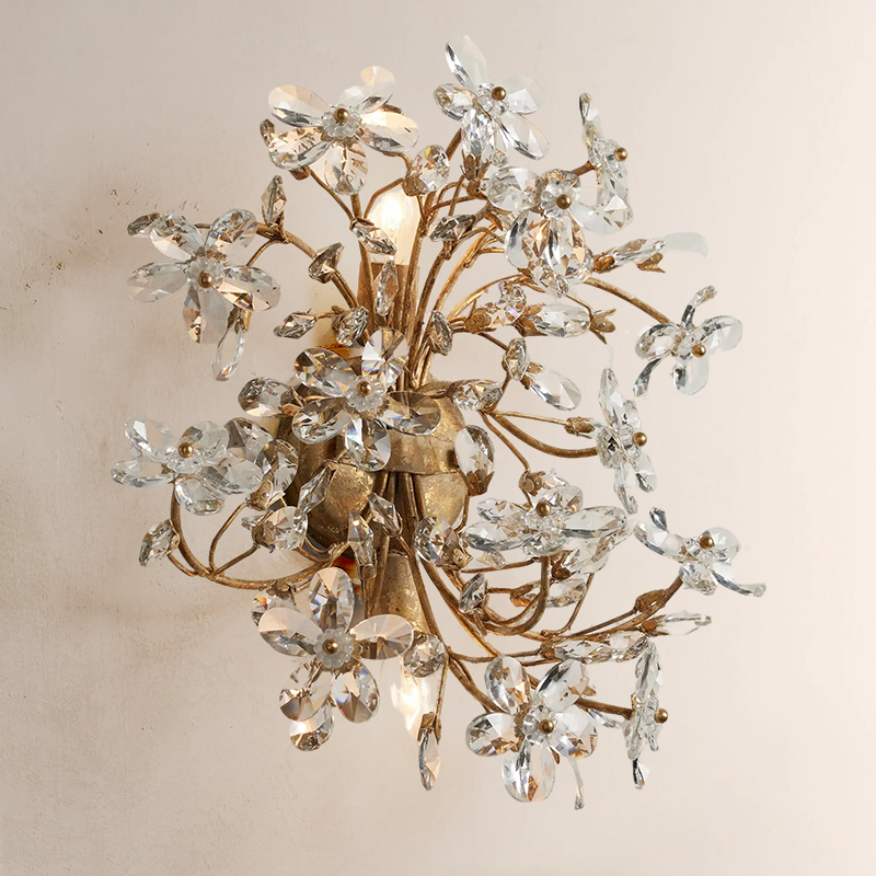 Crystal Flowers Fiore Wall Sconce - thebelacan