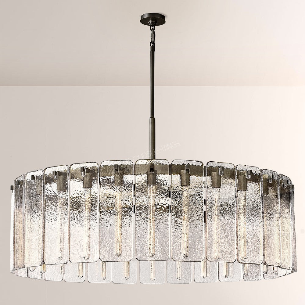 Cascade Glass Round Chandelier 48"D - thebelacan