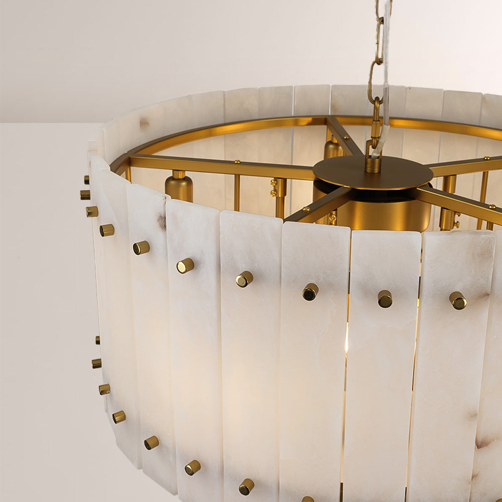 San Marco Alabaster Round 2-Tiered Chandelier