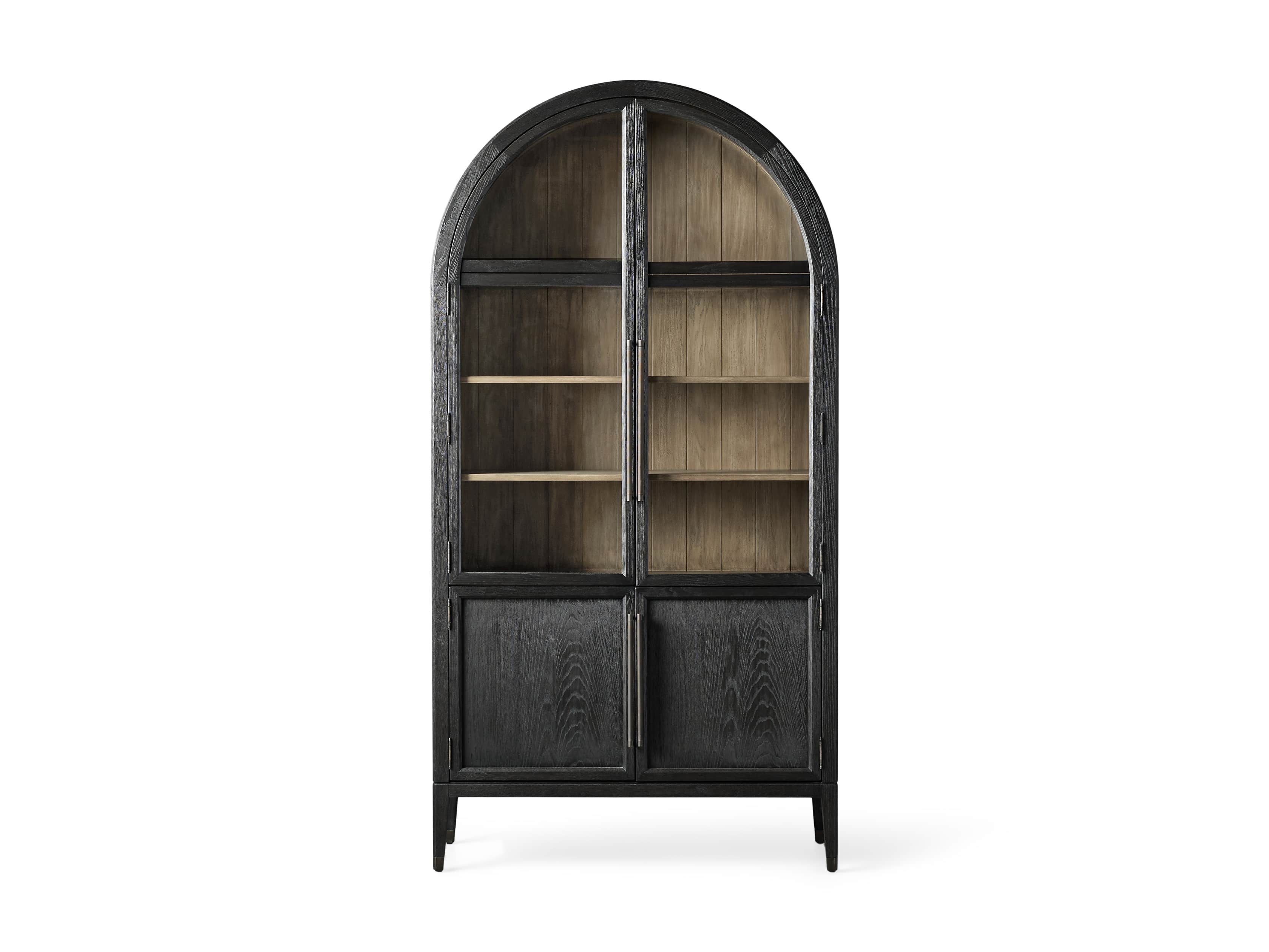 Heidi Glass-Door Oak Cabinet | Modern Farmhouse Design - thebelacan