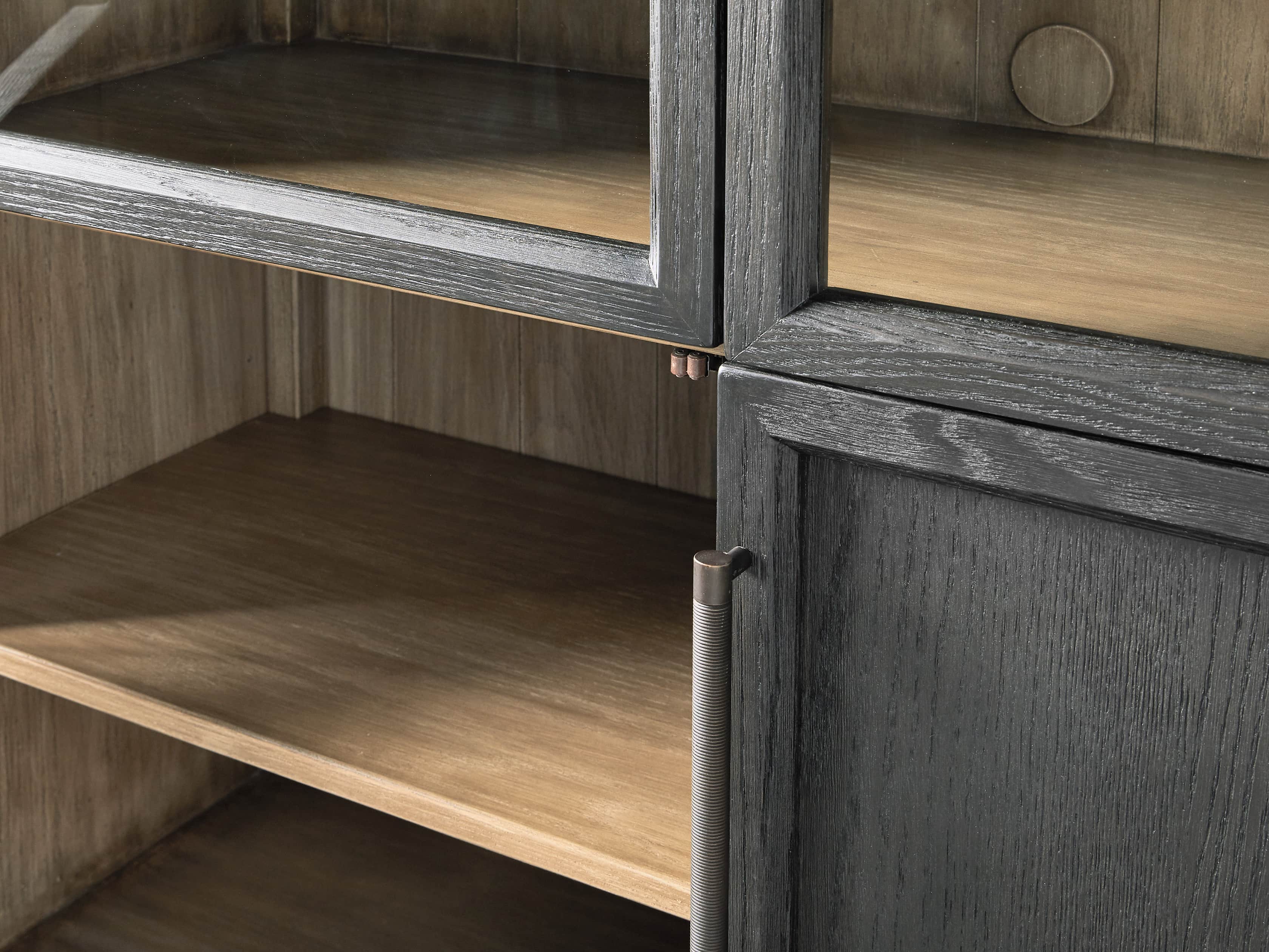 Heidi Glass-Door Oak Cabinet | Modern Farmhouse Design - thebelacan