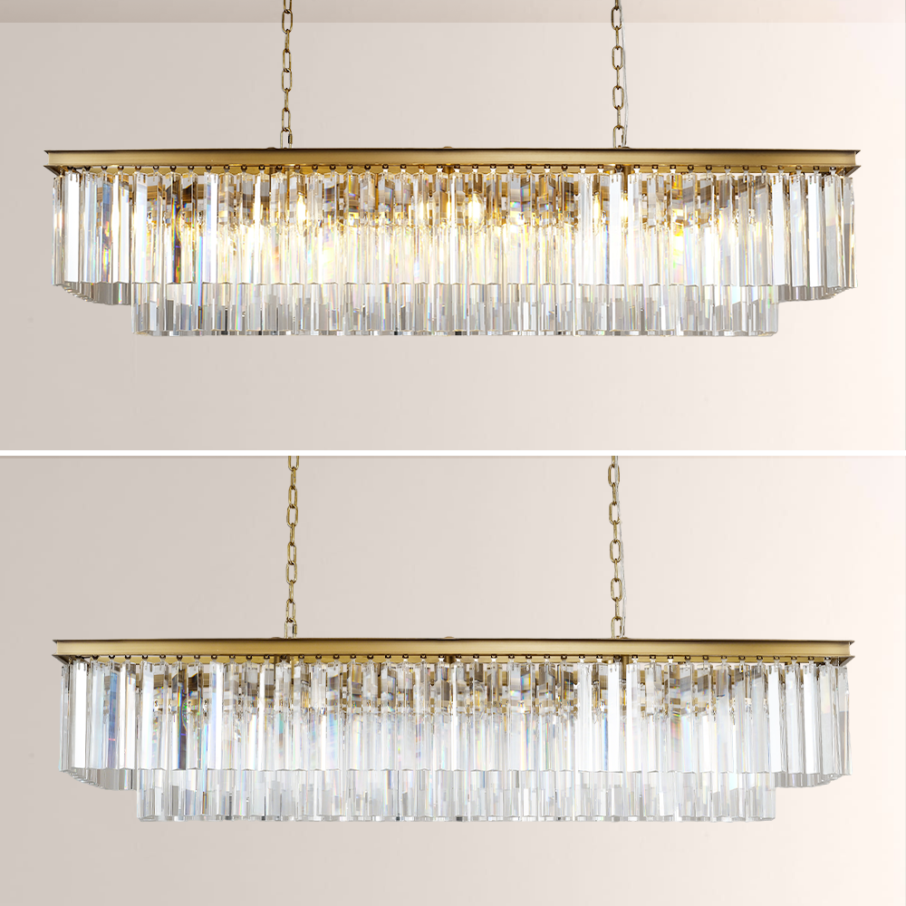 1920s Odem Rectangular Chandelier 72" - thebelacan