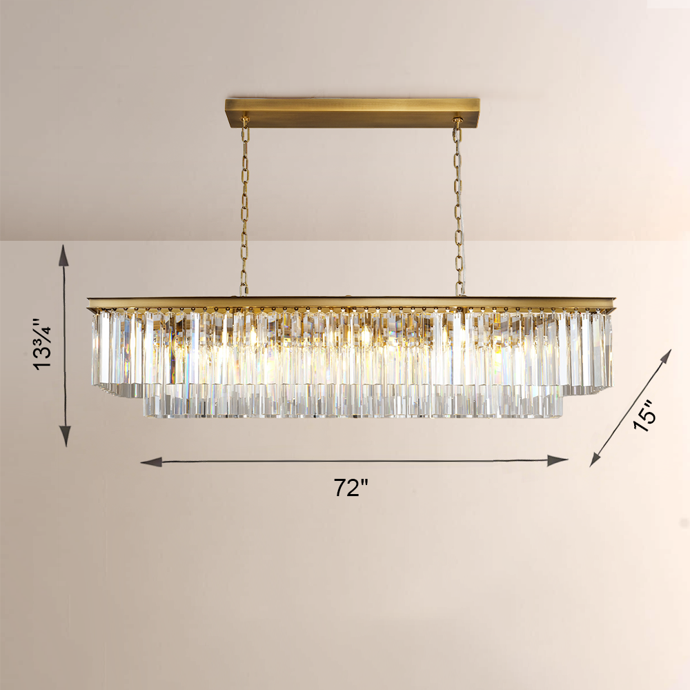 1920s Odem Rectangular Chandelier 72" - thebelacan