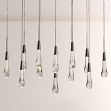 Raindrop Glass Solitaire Linear Chandelier - thebelacan