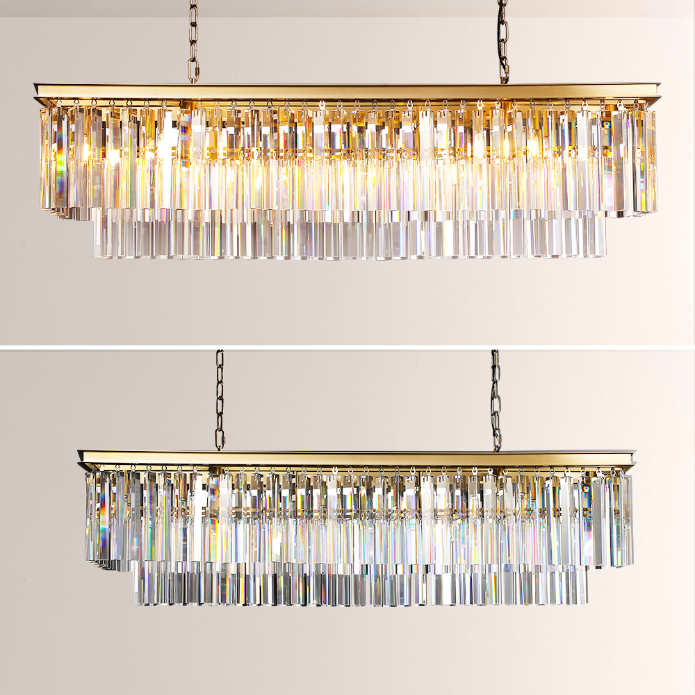 1920s Odem Rectangular Chandelier 49" - thebelacan