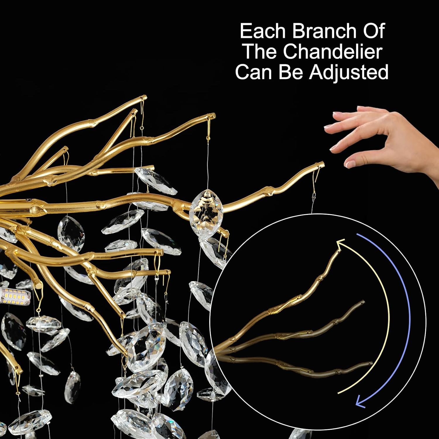 Modern Ice Eyes Tree Branch Chandelier for All rooms 47" - thebelacan