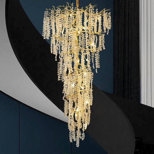 Modern Coin Type Modern Crystal Tree Branch Staircase Chandelier 95" - thebelacan
