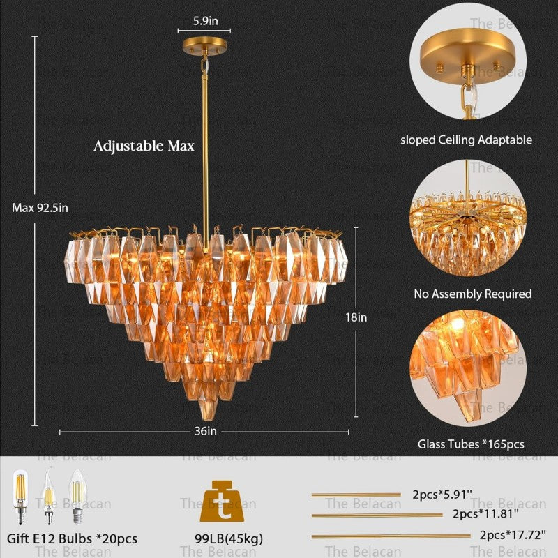 Modern Chara Round Chandelier 38" - thebelacan