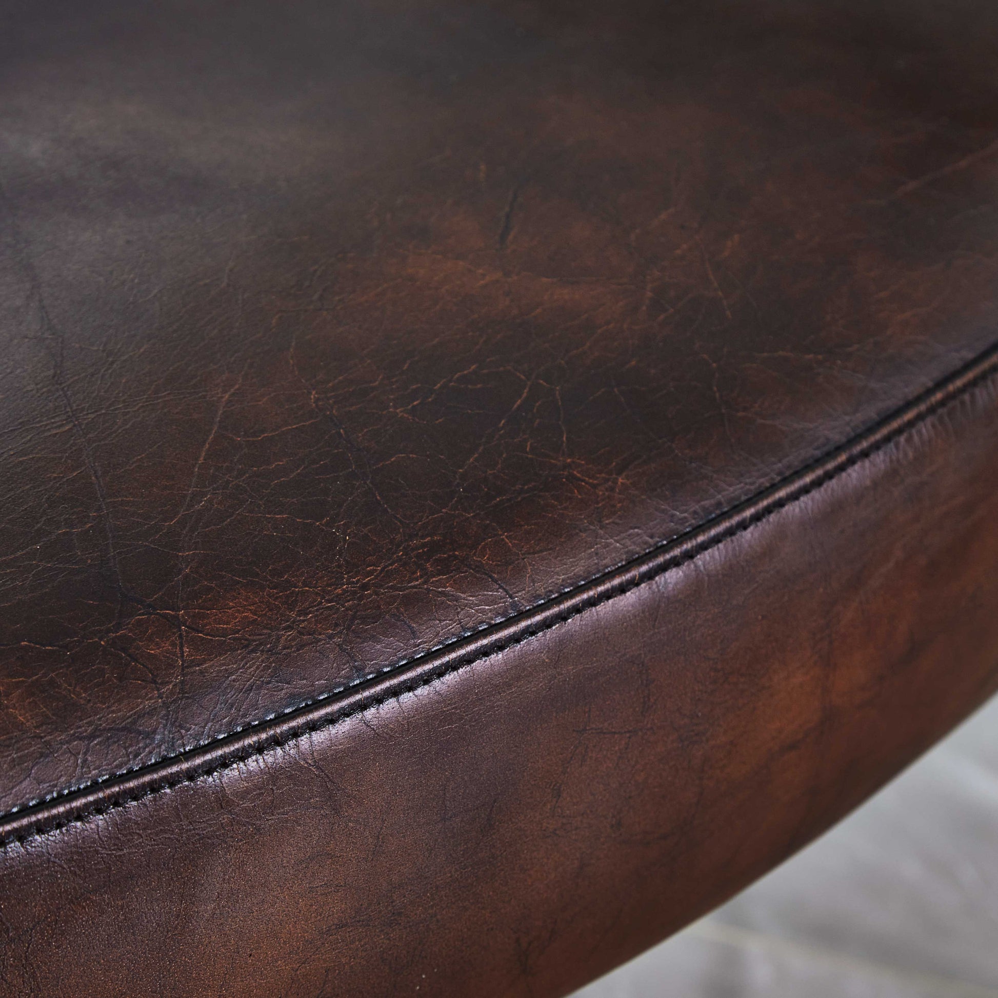 Thaddeus Brown Leather Lounge Armchair - thebelacan