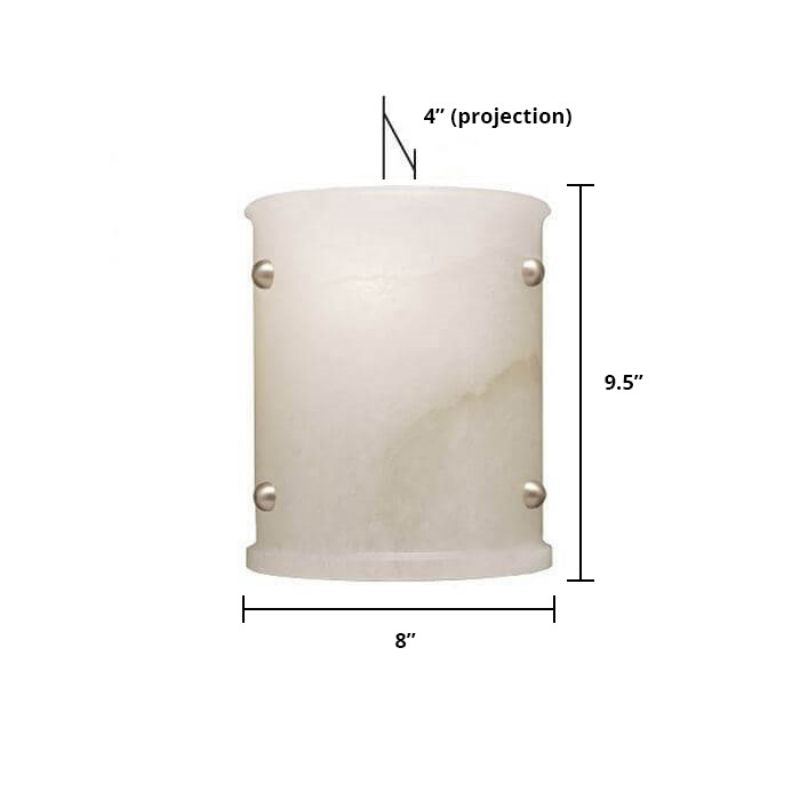 Alabaster Semi-cylindrical Wall Sconce - thebelacan