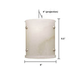 Alabaster Semi-cylindrical Wall Sconce - thebelacan