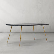 Thaddeus Vintage Style Metal Frame Dining Table 64" - thebelacan