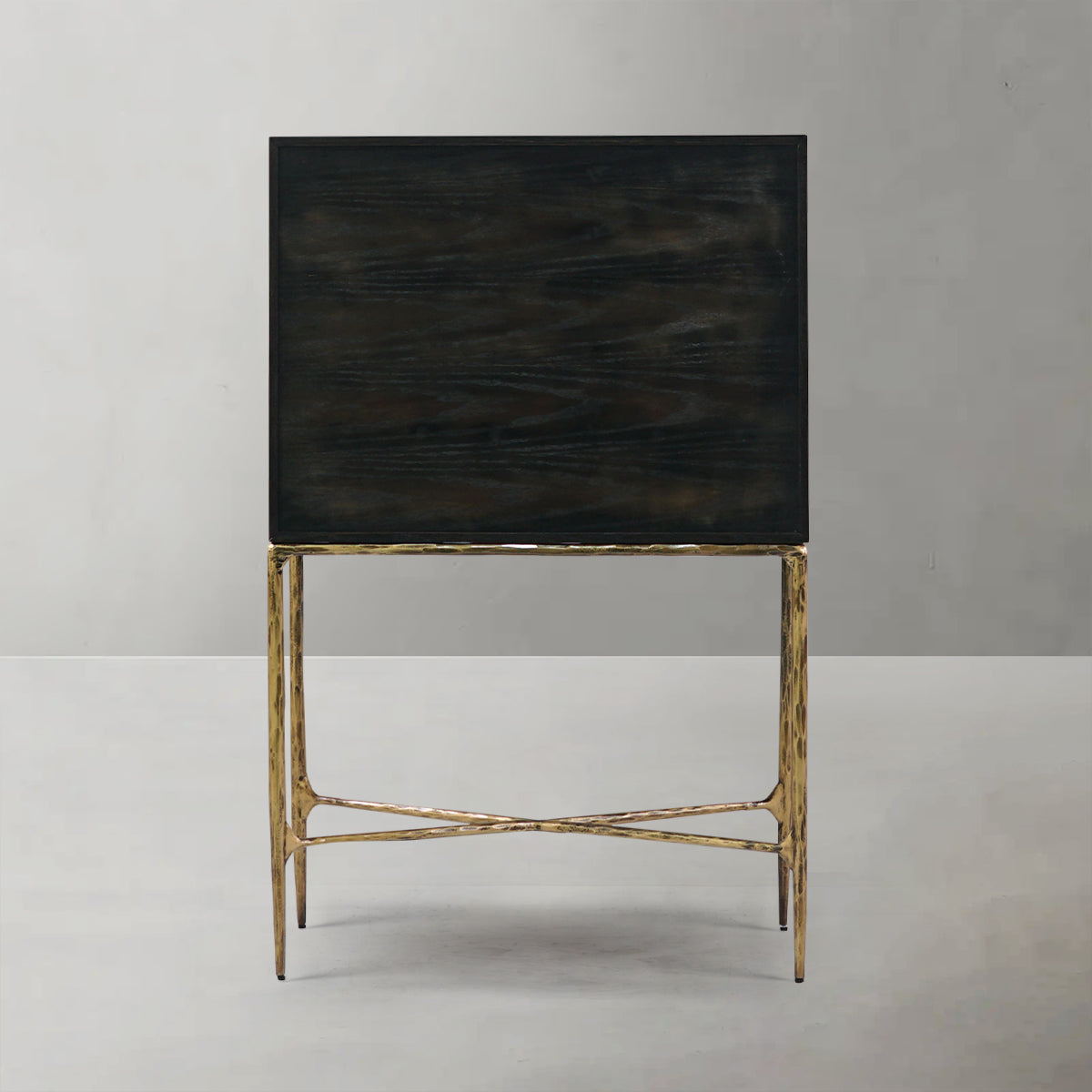 Thaddeus Metal Frame Rattan Side Cabinet - thebelacan
