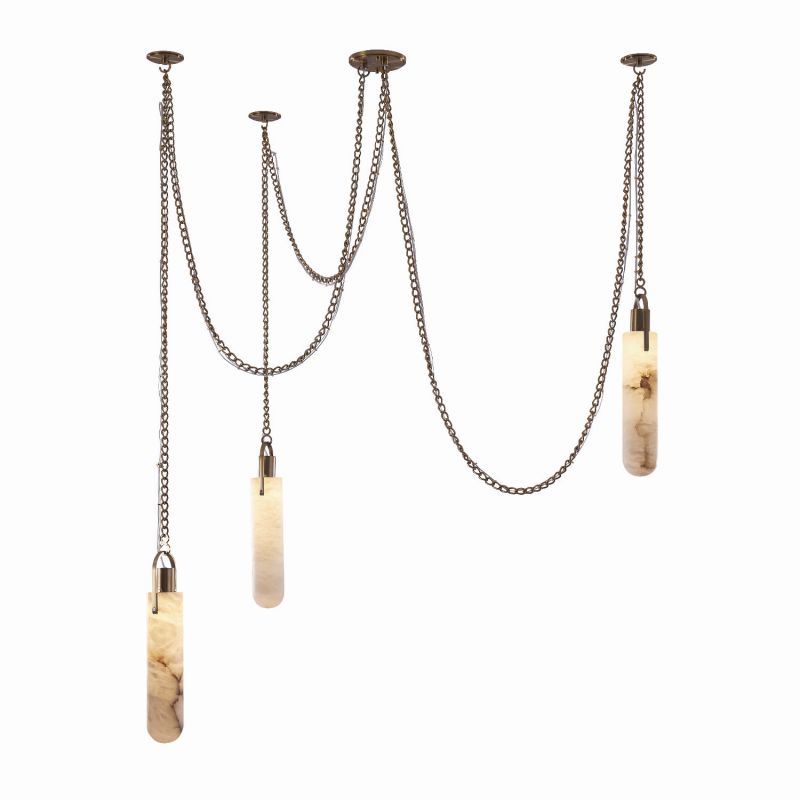 Alabaster Flint 3 Light LED Multi-Drop Pendant - thebelacan