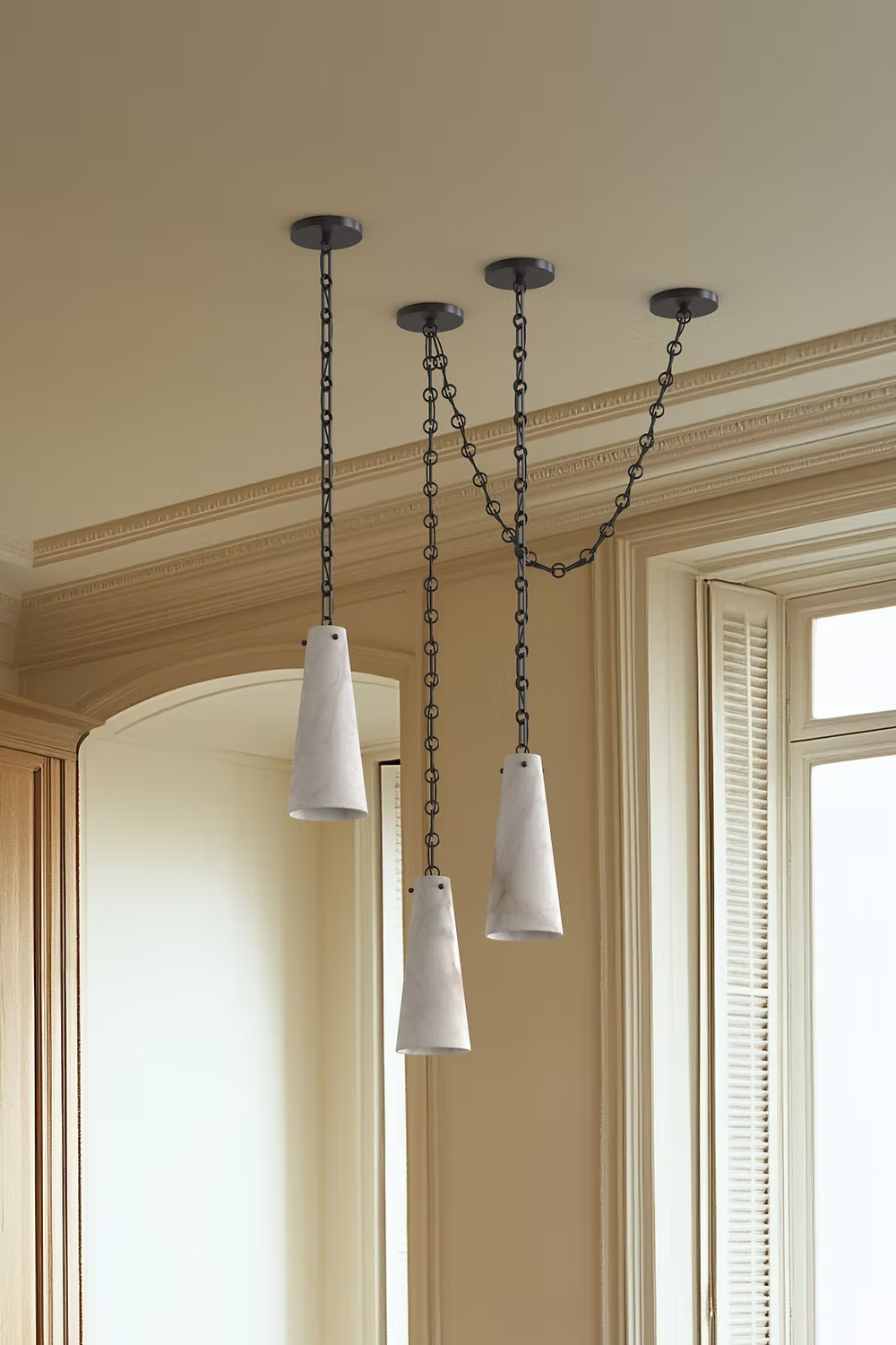 Alabaster Modern 3-light Marble Chandelier