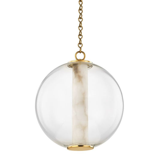 Alabaster Tube Glass Globe Pendant - thebelacan