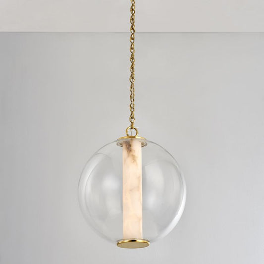 Alabaster Tube Glass Globe Pendant - thebelacan