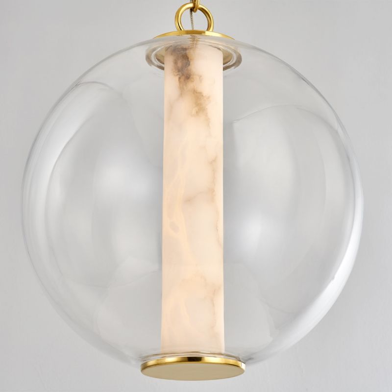 Alabaster Tube Glass Globe Pendant - thebelacan