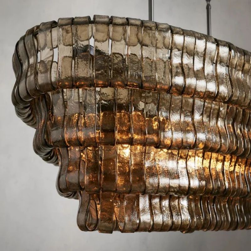 Lime Glass Oval Chandelier 54"W/65"W - thebelacan