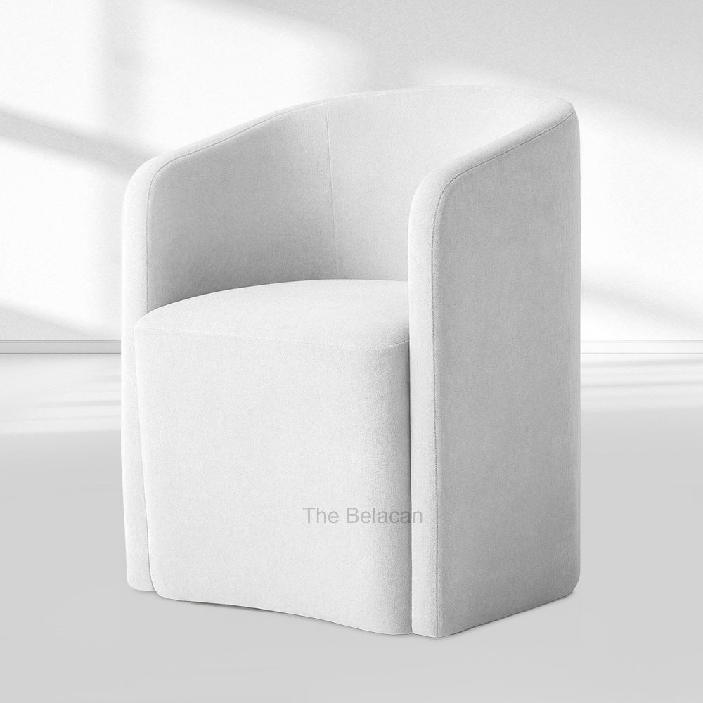 Aurelie Barrelback Fabric Dining Armchair - thebelacan