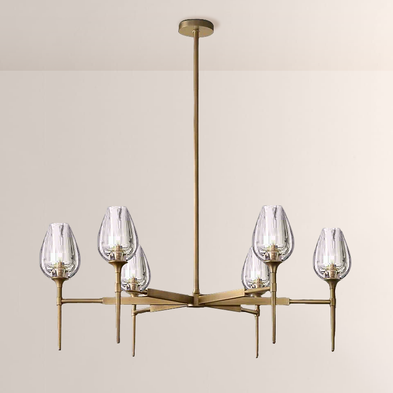 Crystal Tulip Round Chandelier 42”