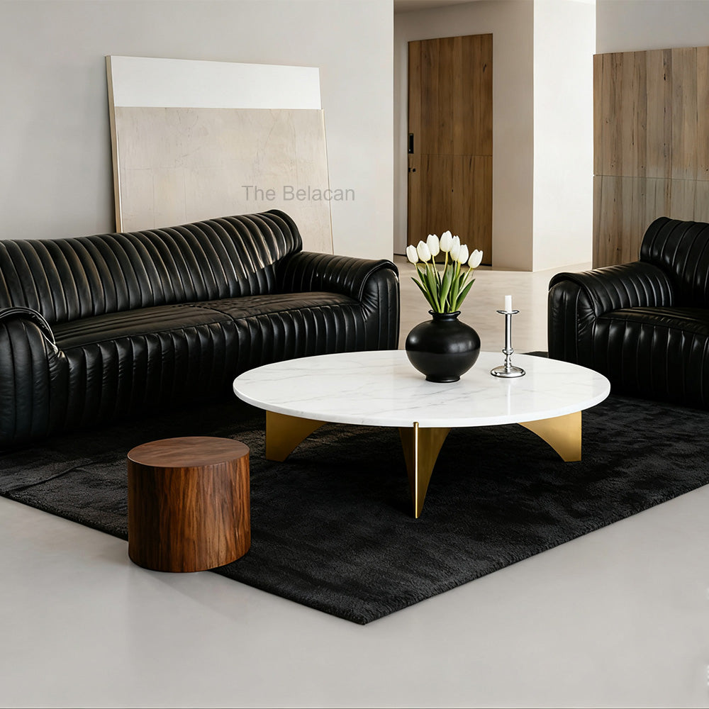 Baleno Marble and Brass Coffee Table - thebelacan