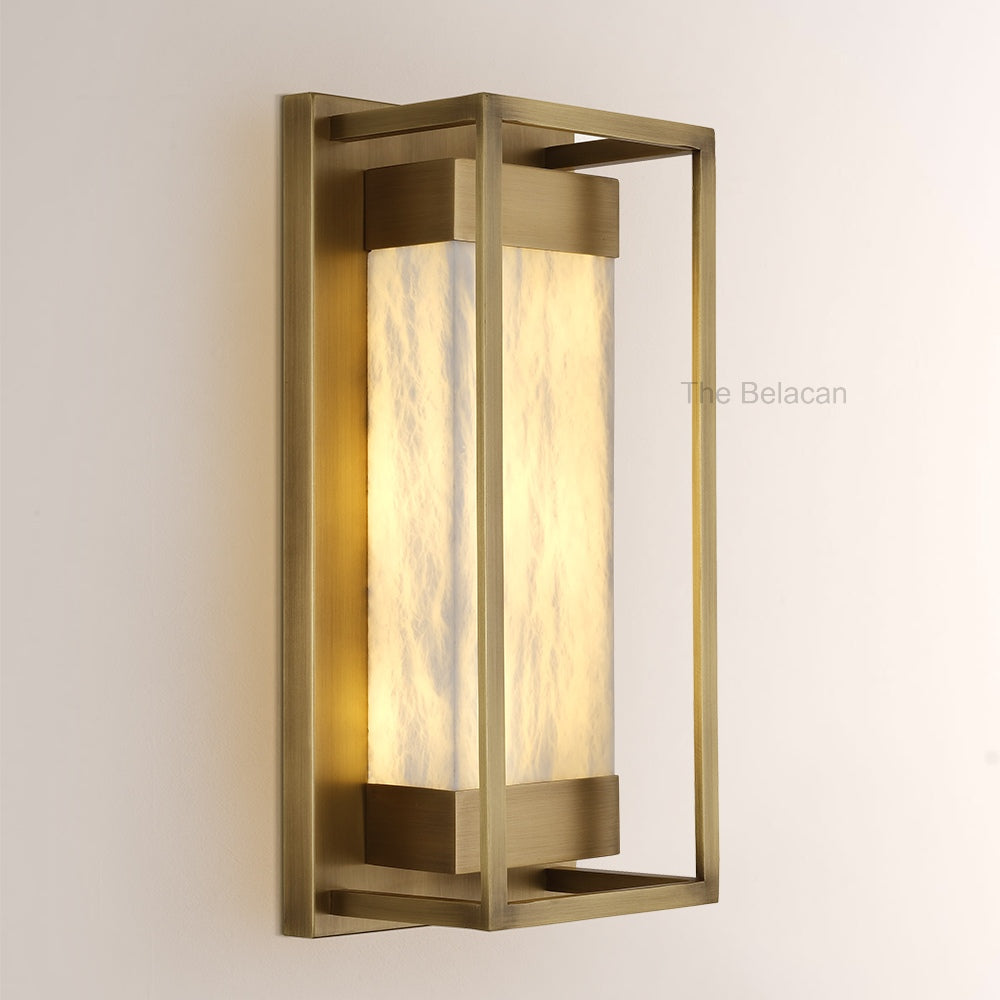 Bravura Alabaster Wall Sconce 15.7H - thebelacan