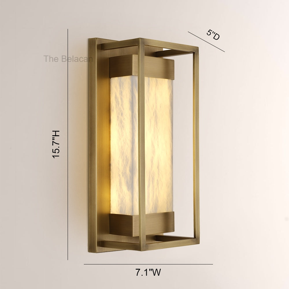 Bravura Alabaster Wall Sconce 15.7H - thebelacan