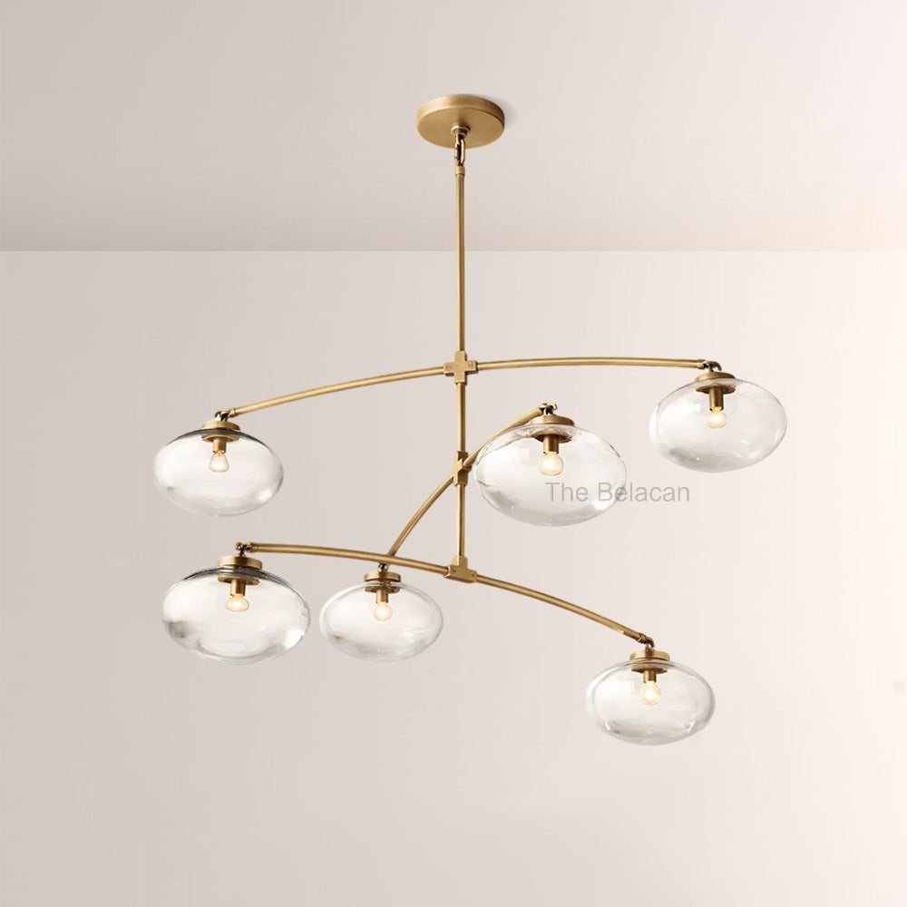 Cabrette Clear Glass Mobile Round Chandelier - thebelacan