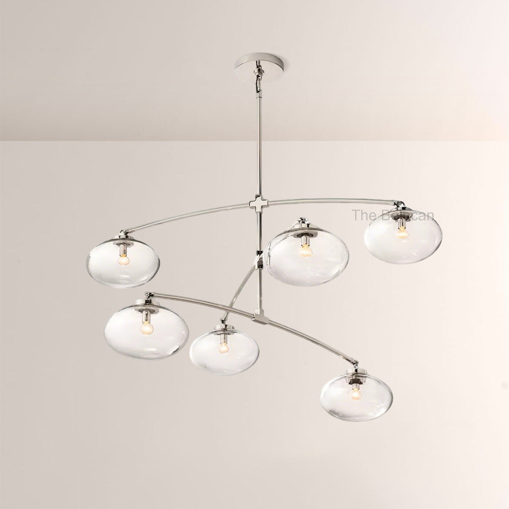Cabrette Clear Glass Mobile Round Chandelier - thebelacan