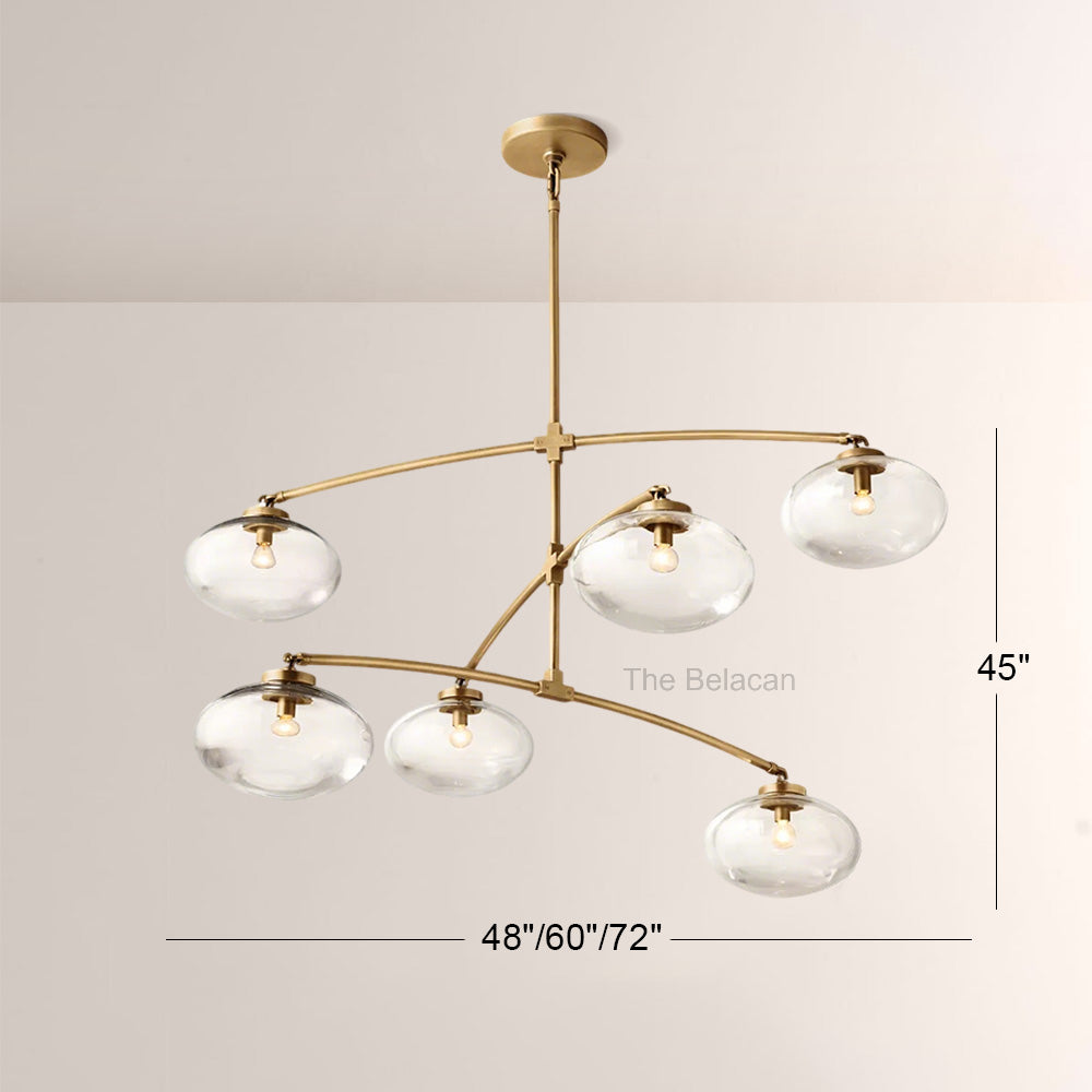 Cabrette Clear Glass Mobile Round Chandelier - thebelacan