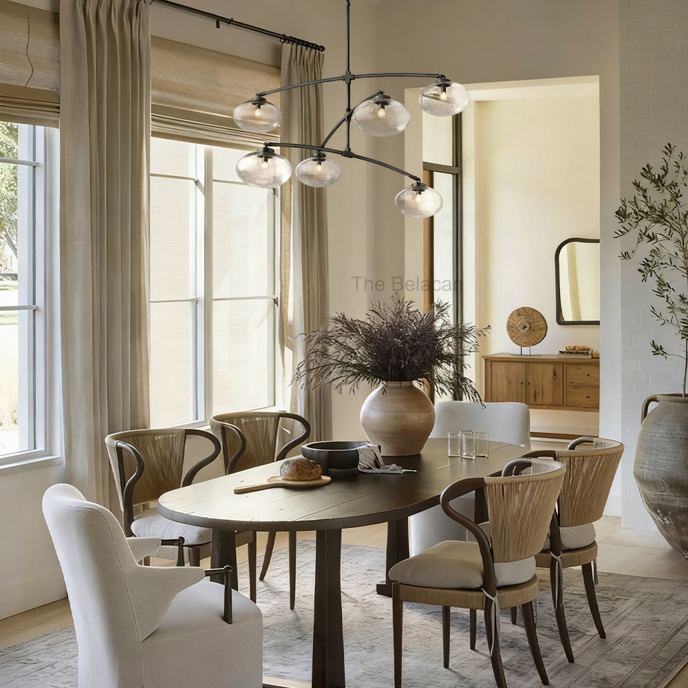 Cabrette Clear Glass Mobile Round Chandelier - thebelacan