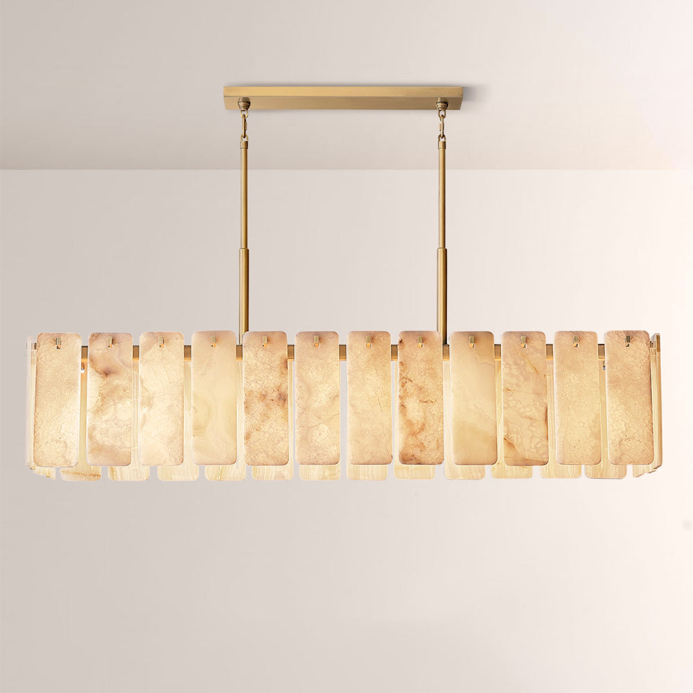 Cascade Alabaster Rectangular Chandelier 72"L - thebelacan
