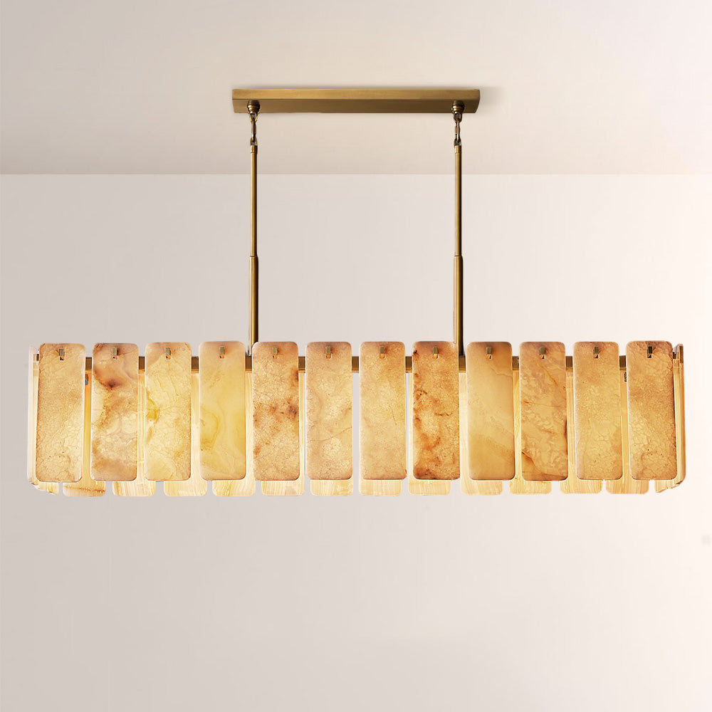 Cascade Alabaster Rectangular Chandelier 72"L - thebelacan