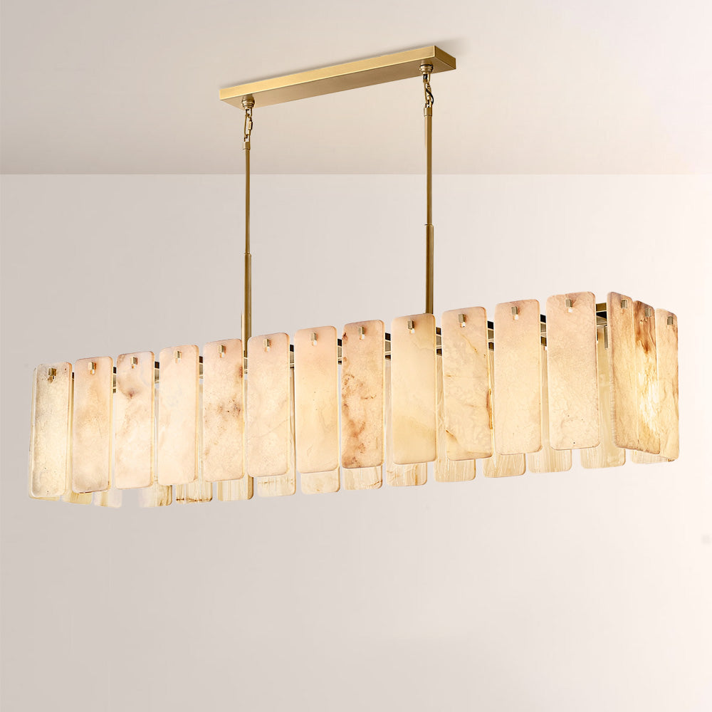 Cascade Alabaster Rectangular Chandelier 72"L - thebelacan