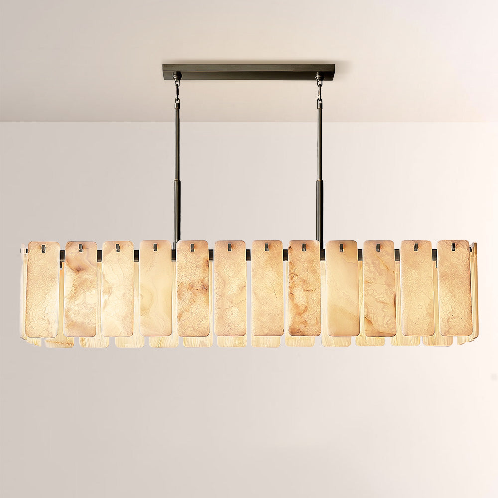 Cascade Alabaster Rectangular Chandelier 72"L - thebelacan