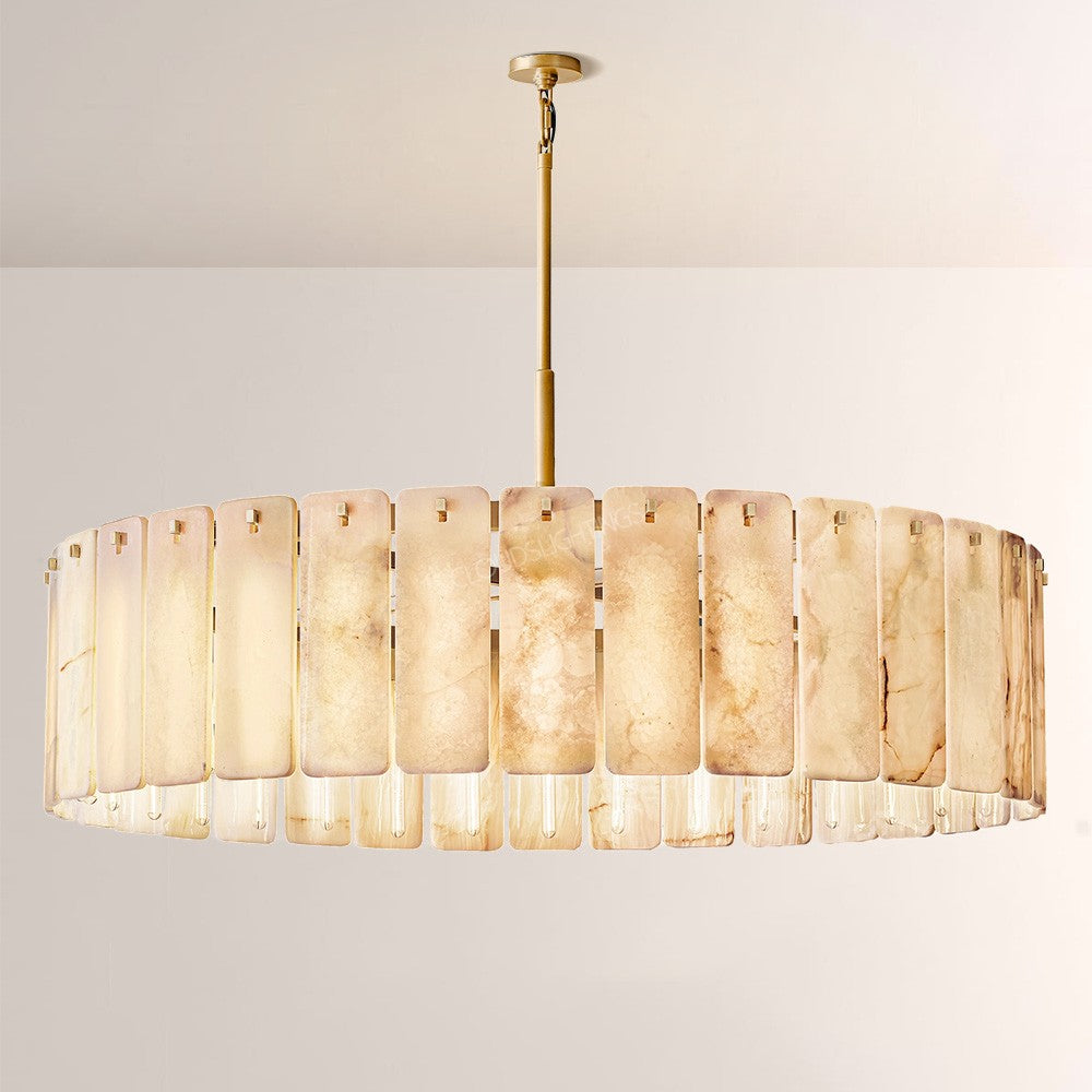 Cascade Alabaster Round Chandelier 60"D - thebelacan