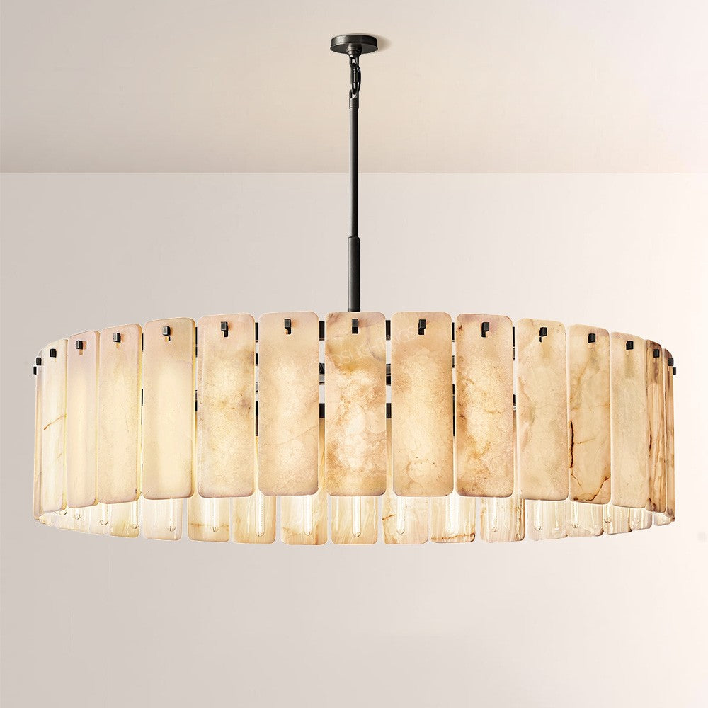 Cascade Alabaster Round Chandelier 60"D - thebelacan
