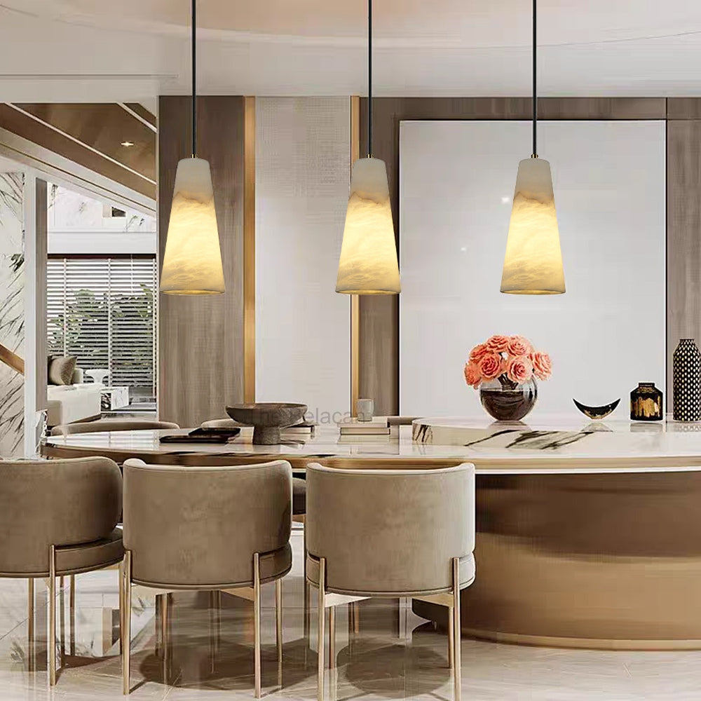 Capus Conical Alabaster Pendant - thebelacan